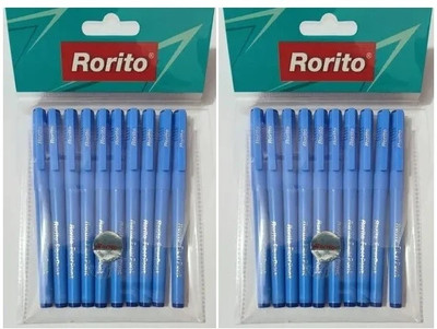Rorito Fiberpoint Gel Pen Pack of 20 Blue Fiber point Gel Pen(Pack of 20, Ink Color - Blue)
