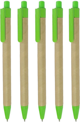 UJJi Eco Frinedly Recycled Body Retractable Ball Pen(Pack of 5, Ink Color - Blue )