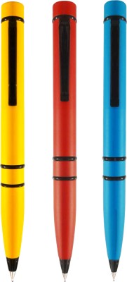 Adalrich ACTIVE MATTE METAL BALL PEN MIX COLOR|Set of 3|Gift Box|Twist mechanism Ball Pen(Ink Color - Blue)