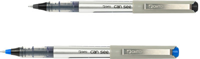 OHTO Cansee combo Pack of 2 (Black & Blue) 0.5MM Free Ink Roller Pen Roller Ball Pen(Pack of 2, Ink Color - MULTICOLOUR MADE IN JAPAN)