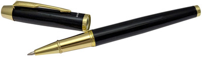 UJJi Shiny Black with Gold Part Roller Ball Pen(Ink Color - Blue)