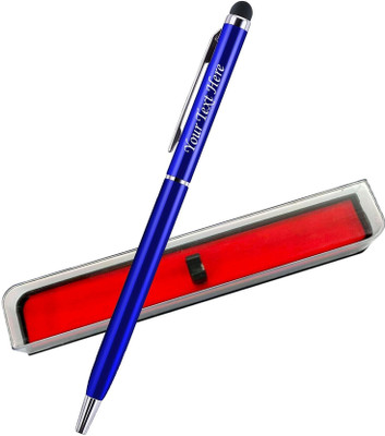 UJJi Name Pen in Extra Slim Design Blue Metal with Stylus for Touch Screen Multi-function Pen(Ink Color - Blue )