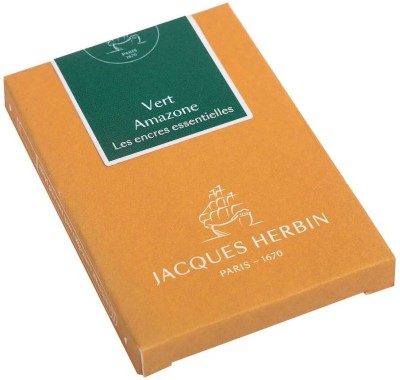 Jacques Herbin Essentielles (Vert Amazone - Pack of 7) Ink Cartridge(Ink Color - Green)