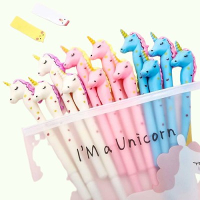 NAVDEEP COLLECTION 12 Pieces Unicorn Gel Pens Gel Pen(Pack of 12, Ink Color - Blue)