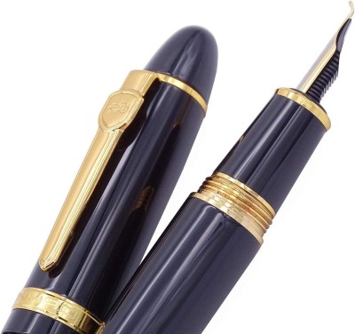 Levin Jinhao 159 Black Fountain Pen Bent Nib Gold Trim Pen Fountain Pen(Ink Color - Black)