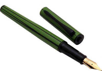 Ledos Yiren 3953 Green Color With Black Spiral Lines Metal Body Extra Fine Nib Fountain Pen(Converter System)