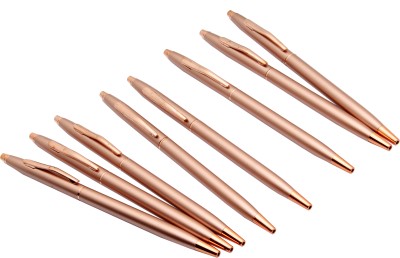 Ledos Set Of 8 Satin Copper Finish Sleek Metal Body Ball Pen(Pack of 8, Blue Refill)