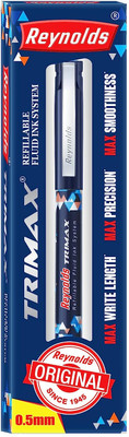 Reynolds Trimax by THE MARK Roller Ball Pen(Pack of 5, Ink Color - Blue)
