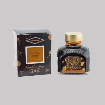 DIAMINE GOLDEN BROWN 80 ML Ink Bottle(Ink Color - Brown)