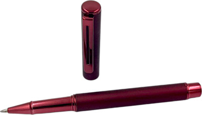 auteur Focus Red Color Velvet Finish Designer Metal Body 0.5mm Fine nib Ball Pen(Ink Color - Blue)