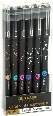 triple paper Space Themed Erasable Pen With Assorted Eraser Smudge Proof Gel Pen Gel Pen(Pack of 3, Ink Color - Blue)