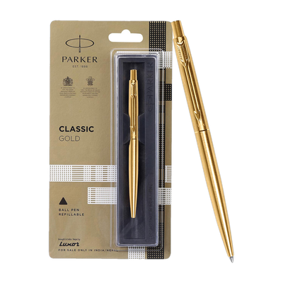 PARKER Classic Gold Ball Pen(Ink Color - Blue)