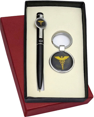 UJJi 2in1 Doctor Logo Keyring & Ball Pen Combo Keychain and Pen Gift Set(Pack of 2, Ink Color - Blue )
