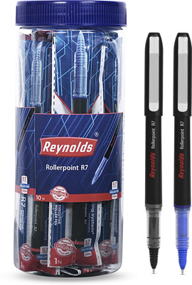Reynolds R7 Roller Ball Pen(Pack of 10, Ink Color - Blue)
