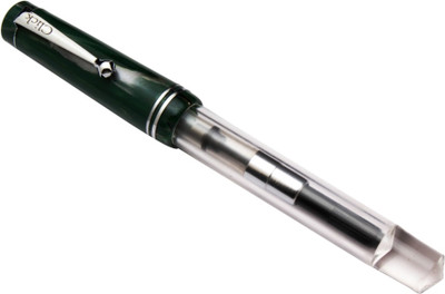 Ledos Click Aristocrat Demonstrator Acrylic With Flex Nib , Green Marble Cap Fountain Pen(Ink Color - converter system)