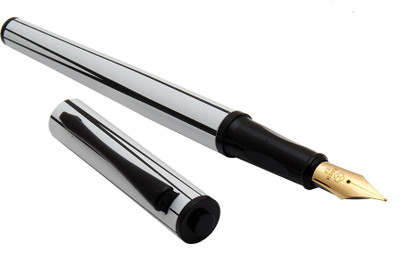 Ledos Yiren 3953 White Color With Black Spiral Lines Metal Body Extra Fine Nib Fountain Pen(Ink Color - Converter System)