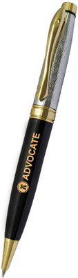 UJJi Advocate Logo Half Design Black with Golden Part Twist Mechanism Ball Pen(Ink Color - Blue )