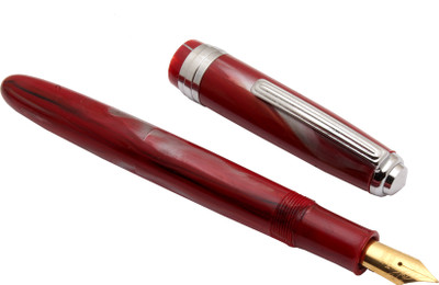 Ledos Click Falcon Red Marble Eyedropper With Chrome Trims & Fine Nib Fountain Pen(Ink Color - Eyedropper System)