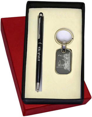 K K CROSI Jai Shri Ram Ayodhya Mandir Engraved Pen & Keychain Pen Gift Set(Ink Color - Blue )