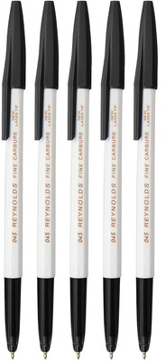 Reynolds 045 Ball Pen Pack Of 5 Black Fine Point (0.7mm) Ball Pen(Pack of 5, Ink Color - Black)
