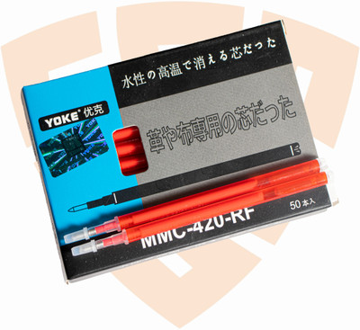 EASYSEW fabric marker Red Plastic Steam Erasable Pen Mmc 420 Rf Marking Garment Refill Marker Ink(Pack of 50, Ink Color - ERD)
