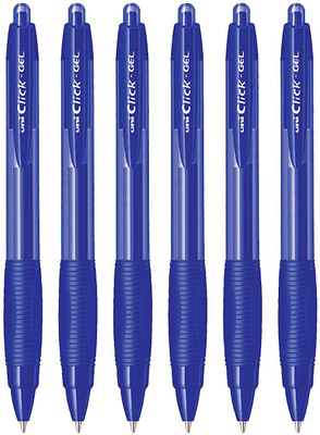 uni-ball XSGR7 Click 0.7 mm Retractable Gel Pen | Waterproof & Smooth Flow Ink | Smart Gel Pen(Pack of 6, Ink Color - Blue)