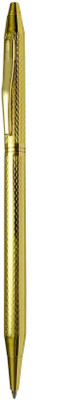 UJJi Gold colour with textured pattern design body and twist mechanism Ball Pen(Ink Color - Blue )