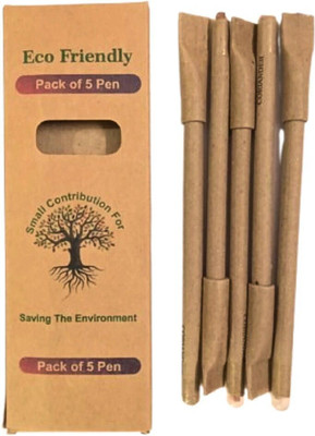 ecoduct Paper Ball Pen(Pack of 5, Ink Color - Blue)