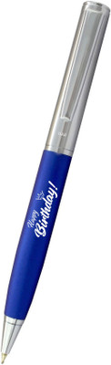 UJJi Happy Birthday Engraved Matte Blue Body with Chrome Clip Ball Pen(Ink Color - Blue )