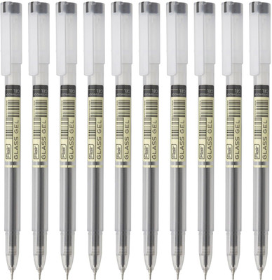 FLAIR Flair Glass Gel Pen Pack of 10 Pens -Black Ink Gel Pen(Pack of 10, Ink Color - Black)