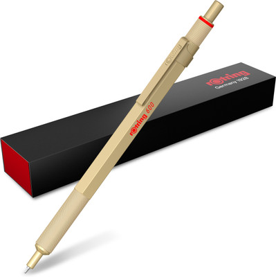 rotring 600 Ballpoint Pen Medium Point, Matt Gold Barrel, Refillable Ball Pen(Ink Color - Black)