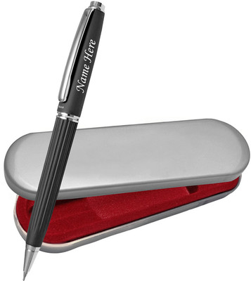 UJJi Lining Pattern Design Black Colour with Chrome Plated Clip Ball Pen(Ink Color - Blue )