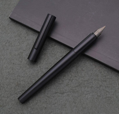 Schmidt Black Metal Body Fountain Ink Pen With Ink Refill Converter Fine Nib 0.5mm Fountain Pen(Ink Color - Black)