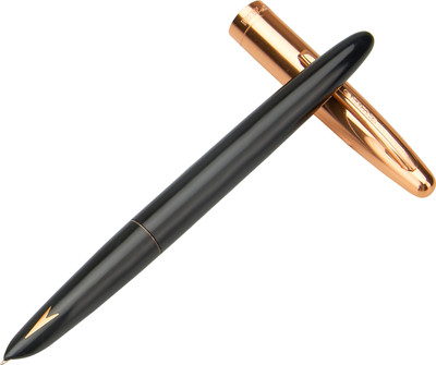 Gold Leaf Hero 329 Original Fp Iridium Tipped Fine Nib Black With Golden Trim Set Of 1 Pcs Fountain Pen(Ink Color - Blue)
