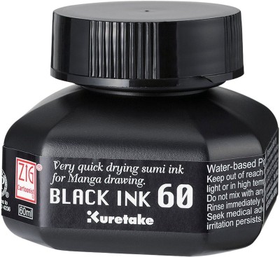 Zig KURETAKE CARTOONIST BLACK INK 60 ML Ink Bottle(Ink Color - BLACK MADE IN JAPAN)