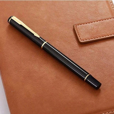 Krink KNP_PEN_R019 Unique Design with black/golden Color Combination Metal Body Roller Ball Pen(Ink Color - Blue)