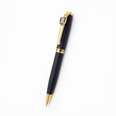 UJJi Advocate/Lawyer Logo Mounted in Brass Clip Matte Black Ball Pen(Ink Color - Blue)
