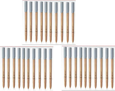 FLAIR Woody by THE MARK Ball Pen(Pack of 30, Ink Color - Black)