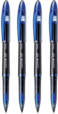 uni-ball Air Micro UBA 188 M 0.5mm Roller Pen | Bold Ink & Smooth Writing | Smart Grip Roller Ball Pen(Pack of 4, Ink Color - Blue)