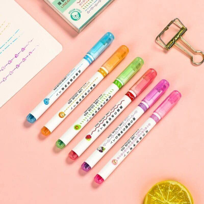 AARNASHOPPE CURVE ROLLER PEN Roller Ball Pen(Pack of 6, Ink Color - Multicolor)