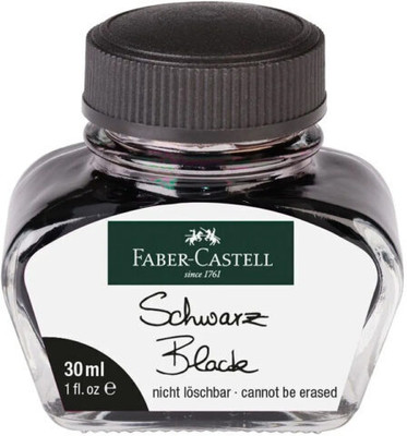 FABER-CASTELL Fountain Pen Ink 30ml Bottle – Black Ink Bottle(Pack of 2, Ink Color - Black)