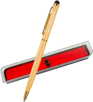 UJJi Name Pen in Extra Slim Design Gold Metal with Stylus for Touch Screen Multi-function Pen(Ink Color - Blue )