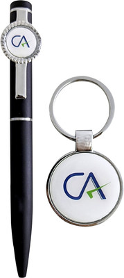 K K CROSI CA Logo Pen and Keychain Pen Gift Set(Pack of 2, Ink Color - Blue )