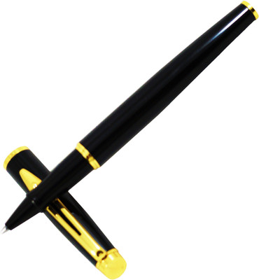 JINHAO Premium 717 Black Roller Ball Pen Metal Body Smooth Writing Fine Tip Roller Ball Pen(Ink Color - Blue)