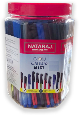NATARAJ Glow Classic Mist Ball Pen | Comfortable Writing with Non Fading Ink Ball Pen(Pack of 100, Ink Color - Multicolor)