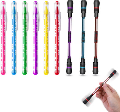 ZEIXERA 6Pcs Toy Maze Pen 3Pcs Spinning Pens, Gift Pen for Students Stationery Pens Ball Pen(Pack of 9, Ink Color - Black)