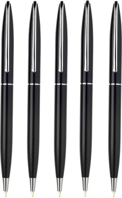 K K CROSI Slim Design Twist Metal Ball Pen(Pack of 5, Ink Color - Blue )