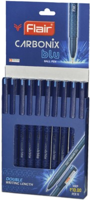FLAIR Carbonix Blu Ball Pen Wallet Pack | 0.7 mm | Low-Viscosity Ink | Smudge Free Ball Pen(Pack of 20, Blue)