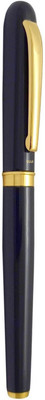 UJJi Gossy Black Brass Material Golden Parts Roller Ball Pen(Ink Color - Blue)