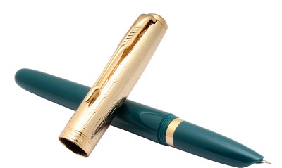 Ledos Jinhao 86 Fine Nib Gold Edition Teal Blue Acrylic Fountain Pen(Ink Color - converter system)